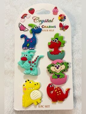 💜 Colorful Dinosaur Themed Shoe Charms